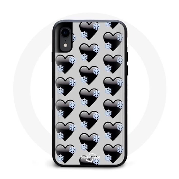 Coque Iphone XS hjärtan bakgrund svart