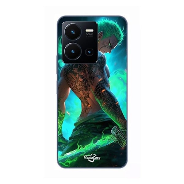 Coque För Vivo Y35 4G One piece Zoro 3D Manga anime Fanart Maniacase SVART