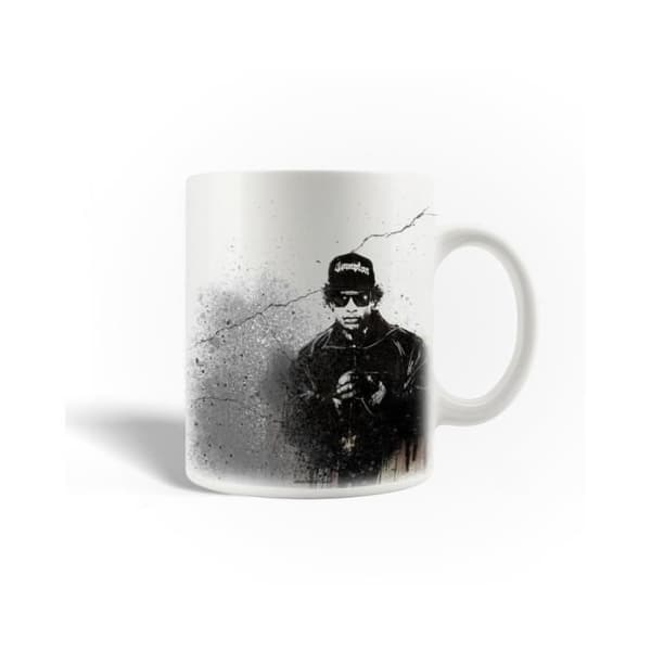 Mugg i Keramik - Eazy E - 30cl - Vit - Tvättmaskinskompatibel - Höjd 9,5cm