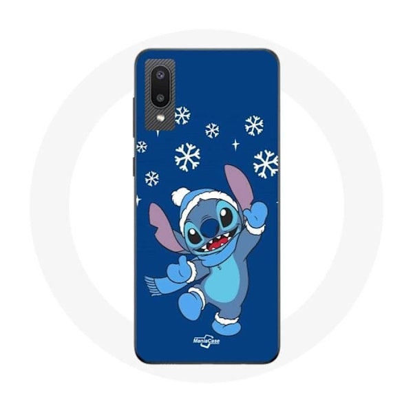 Coque för Samsung Galaxy A02 Stitch snö jul blå
