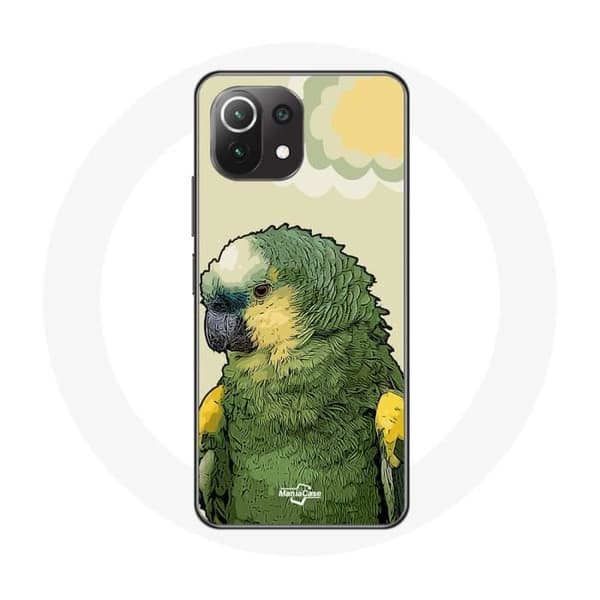 Coque - Amazone - Xiaomi Mi 11 Lite - Souple - Grön - Papegojor Grön