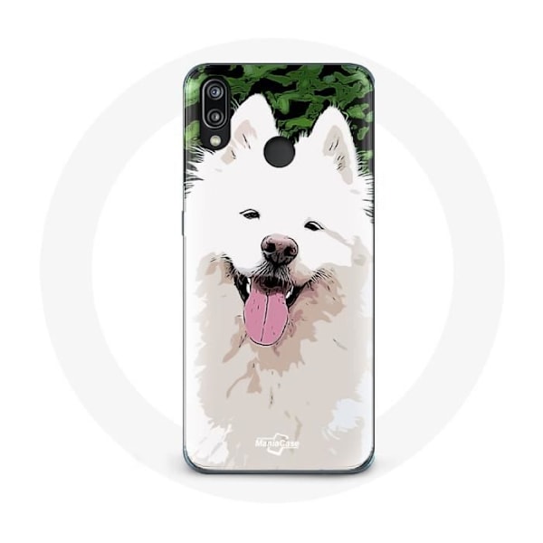 Skyddsfodral för Huawei P20 Lite - Samojedhund - Vit - Hård - Skydd - Mixad Vit