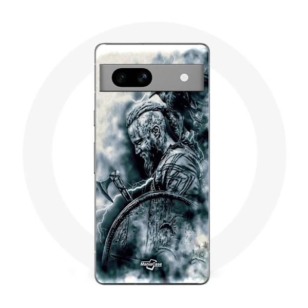 Coque - Maniacase - Google Pixel 7a - Svart - Vikings Ragnar Lothbrok - Mjuk Svart