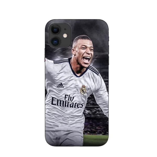 Cover - MANIACASE - iPhone 11 - Kylian Mbappe - Grå - Blød Svart