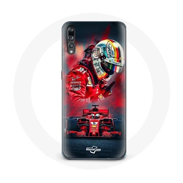 Coque för Huawei P20 pro Formel 1 Sebastian Vettel F1-förare Röd