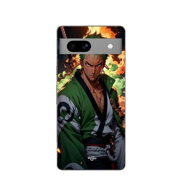 Telefoncover - Maniacase - Google Pixel 7a - One Piece Zoro - Silikone - Blød svart