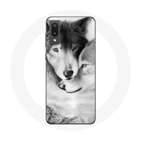 Coque pour Samsung Galaxy A02 Loup Duo eläimet