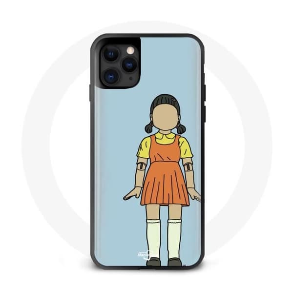 Coque - Maniacase - Iphone 13 Pro - Squid Game Dukke - Blød - Sort - Beskyttelse Svart