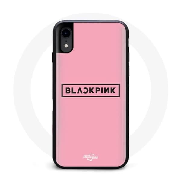 Coque för Iphone X Blackpink K-pop-grupp Logotyp Rosa Bakgrund