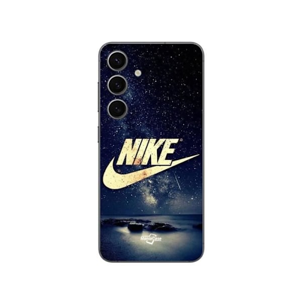 Coque Samsung Galaxy S24 plus nike logotyp guld stjärnklar natt Maniacase
