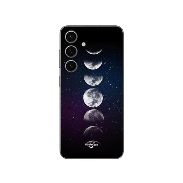 Coque - Maniacase - Samsung Galaxy S24 - Blød - Sort - Måne Stjerne
