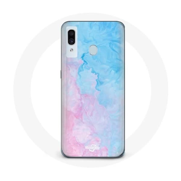 Cover til Samsung Galaxy A20e Blå rosa baggrund