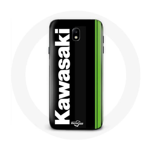 Cover - Kawasaki - Samsung Galaxy J3 2017 - Blød - Sort - Logo Mønster