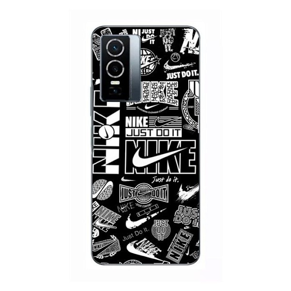 Coque För Vivo Y76 5G Nike air-logotyp Download Nike Graffiti Svart och vit Maniacase SVART