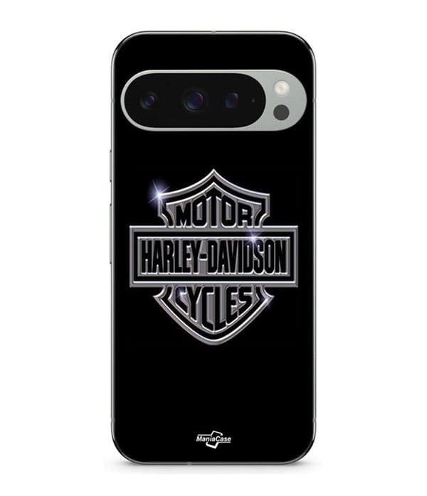 Coque - HARLEY DAVIDSON - Google Pixel 9 Pro - Pehmeä - Silikoni - Harmaa ja Musta Svart