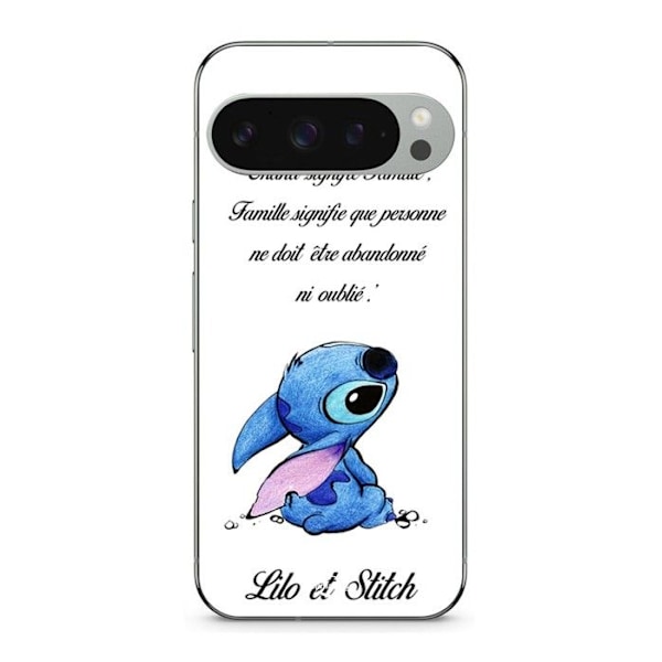 Coque - MANIACASE - Google Pixel 9 Pro - Mjuk - Silikon - stitch-lilo-familj-vit Svart