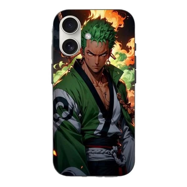 Coque iPhone 16 Plus One Piece Zoro manga anime 3D-taide
