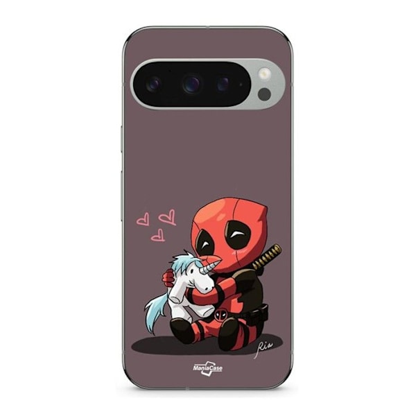 Coque - MANIACASE - Google Pixel 9 Pro - Bebis Deadpool med enhörning - Mjuk - Svart Svart