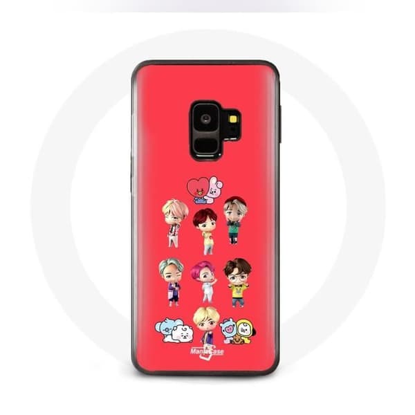 Coque för Samsung Galaxy S9 BTS TinyTAN Animation BT21 Affiche