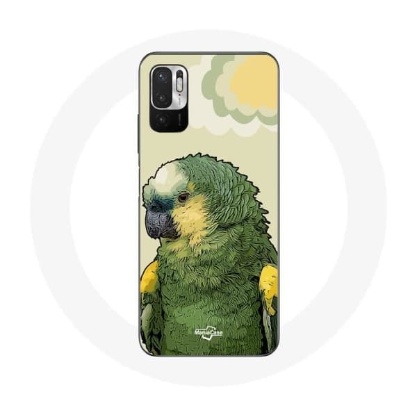 Coque - Amazone - Xiaomi Redmi Note 10 5G - Mjuk - Grön - Papegojor Grön