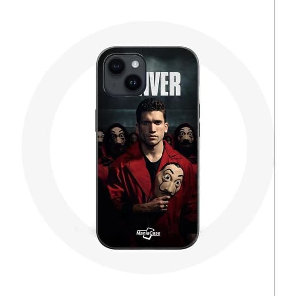 Cover til iPhone 14 - Maniacase - La Casa De Papel - Blød - Sort - Unisex