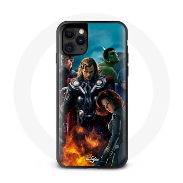 Coque - Maniacase - Iphone 12 - Svart - Mjuk - Avengers Svart