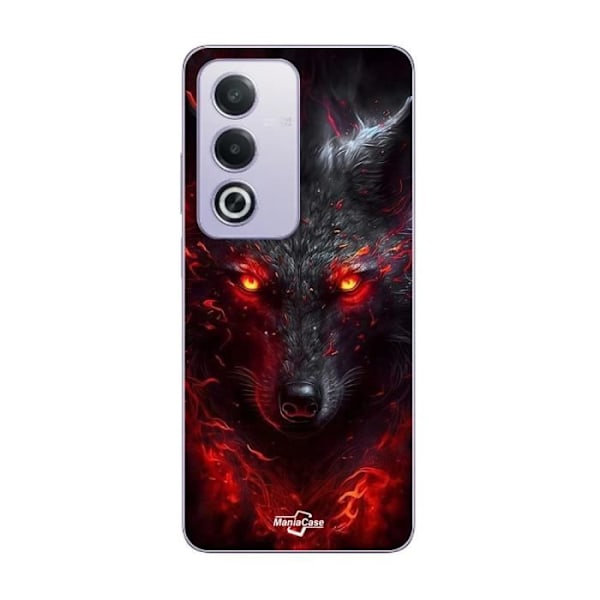 Coque Oppo A80 Loup svart eld röd Maniacase