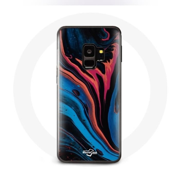 Coque för Samsung Galaxy S9 Plus, abstrakt textur i blått, svart och rött