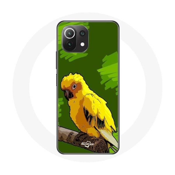 Skal för Xiaomi Mi 11 Lite Gula papegojfåglar på grön bakgrund