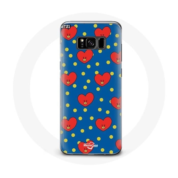 Coque för Samsung Galaxy S8 Plus BTS Bangtan Killar BT21 TATA med Blått V Bakgrund