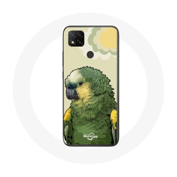 Coque - Amazone - Xiaomi Redmi 9C - Blød - Grøn - Papegøjer Grön