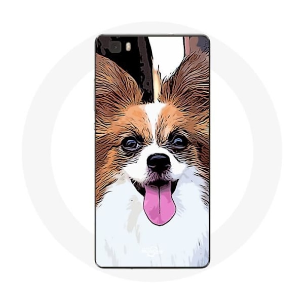 Skyddsfodral för Huawei P8 Kontinental dvärgschnauzer valp Vit och brun