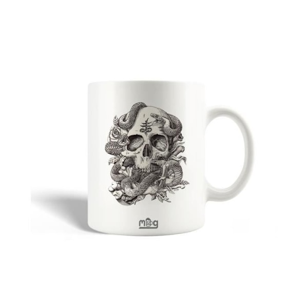 Mugg - Keramik - Ormhuvud - 30cl - Diskmaskinvänlig - Vit