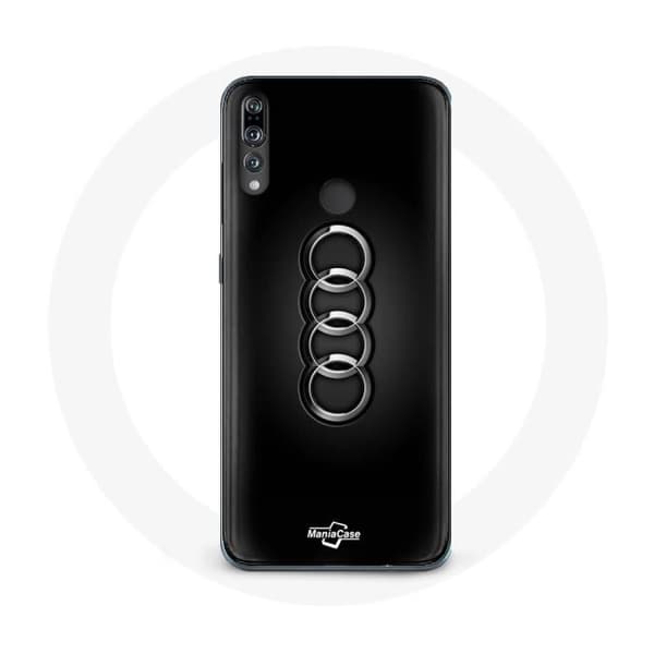 Coque - Audi - P30 Lite - Sort - Logo - Hård Svart