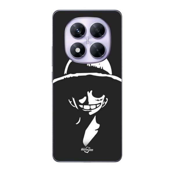 Coque Xiaomi Redmi Note 14 Pro 5G Monkey D. Luffy sort og hvid Maniacase