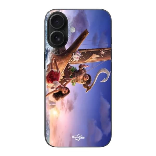 iPhone 16 - MANIACASE - Vaiana - Pehmeä - Musta - Animoitu