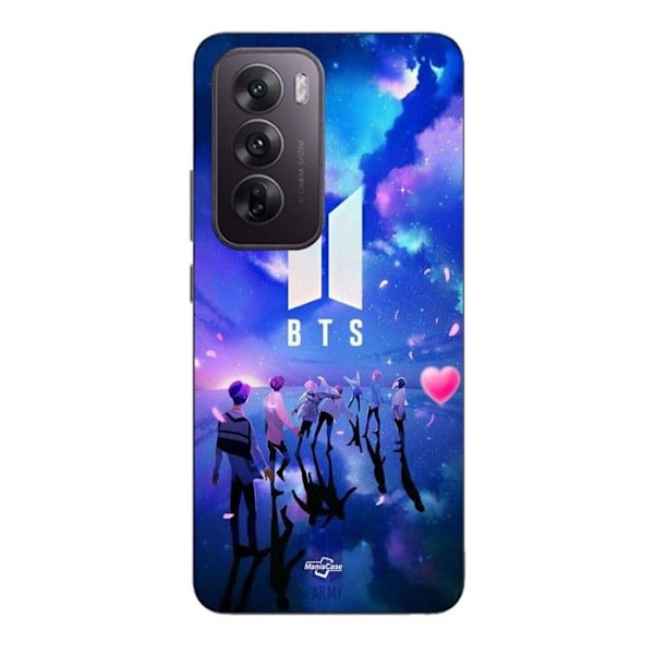 Telefonfodral - Maniacase - Oppo Reno 12 5G - Silikon - Flexibelt - BTS gruppsymbol armé Svart