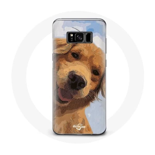 Cover - Samsung - Galaxy S8 - Blød - Sort - Golden retriever