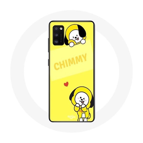 Coque för Samsung Galaxy A41 BTS Bangtan BT21 Chimmy Jimin Gul Bakgrund