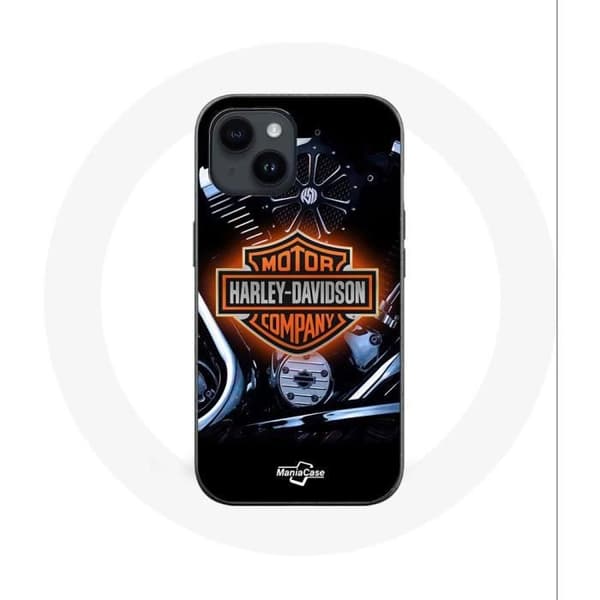Coque - Harley Davidson - Iphone 14 Plus - Pehmeä - Musta - Autoyhtiön logo