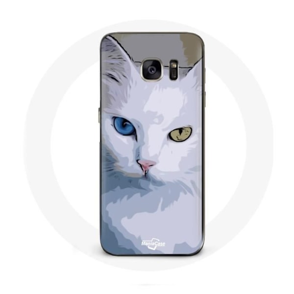 Mobilskal för Samsung Galaxy S6 Edge Turkisk katt med blått och gult öga