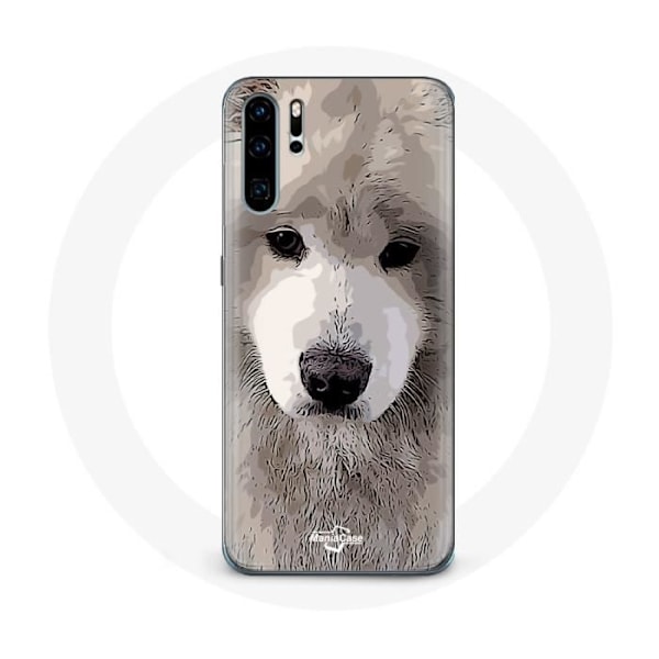 Coque - Huawei - P30 - Mjuk - Grå - Samojedhund Grå