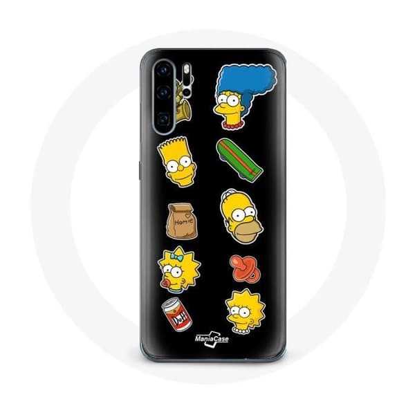 Coque - Huawei - P30 - De Simpsons - Blød - Sort - Beskyttelse Svart