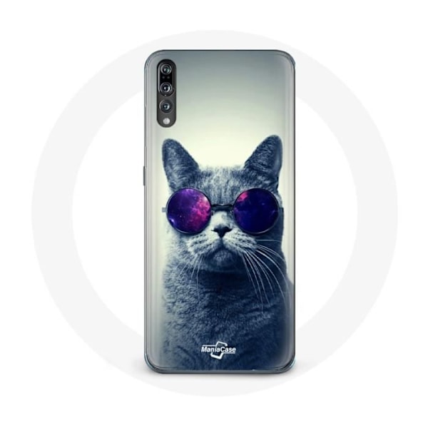Coque för Huawei p20 Katt Glasögon lila Stil