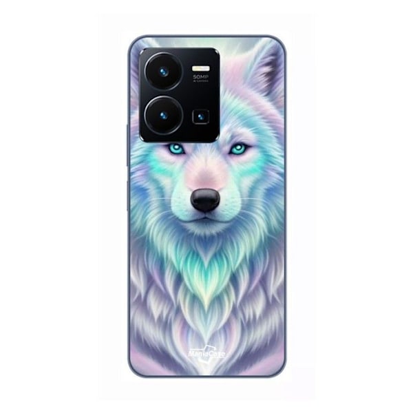 Coque för Vivo Y35 4G Vit varg reflektion lila Maniacase SVART