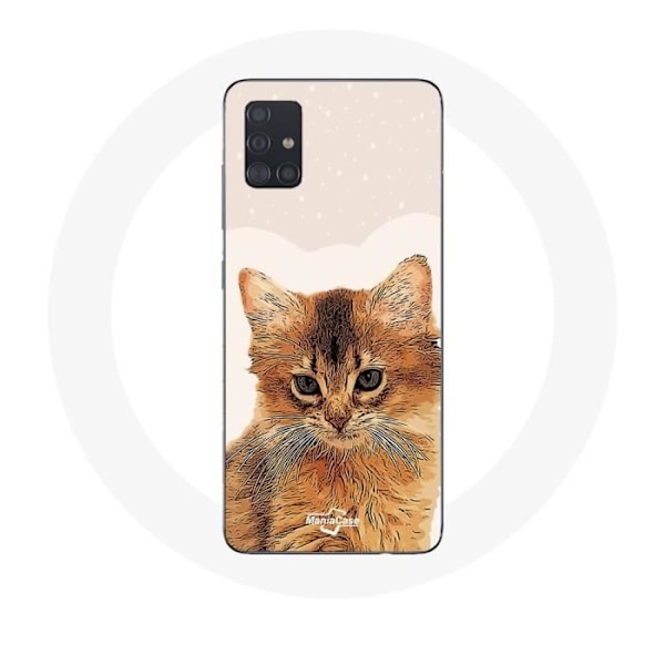 Coque - Samsung - Galaxy A51 - Mjuk - Vit - Katt ras