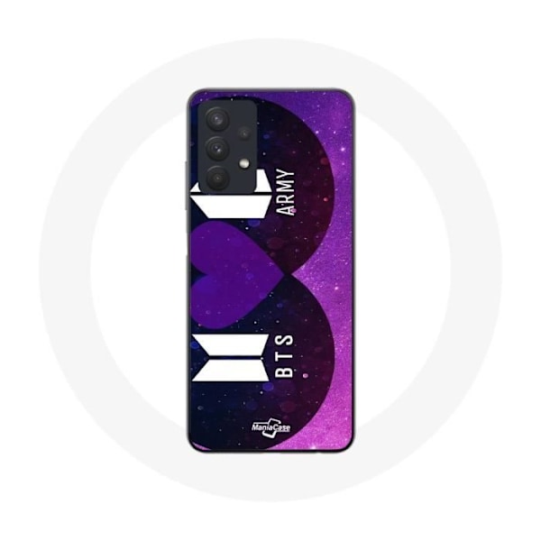 Coque pour Samsung Galaxy A32 5G Bangtan Sonyeondan Logo BTS Et Logo ARMY Je t'aime en violet