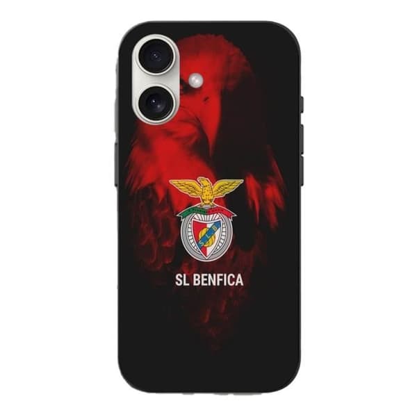Coque - SLB Benfica - Iphone 16 Plus - Musta - Kotka - Pehmeä