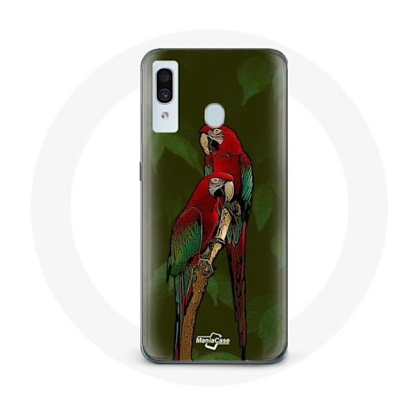 Coque - Pionus Papegoja - Samsung Galaxy A20 - Röd - Mjuk - Skydd Röd
