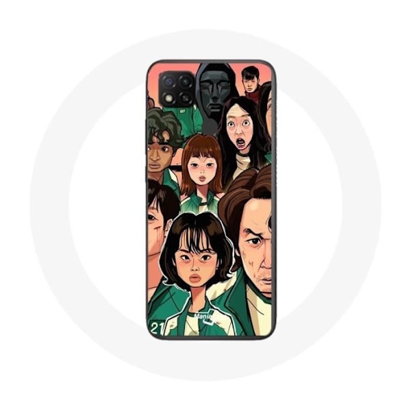 Coque Xiaomi Redmi 9C Squid Game Affisch karaktärer Fanart